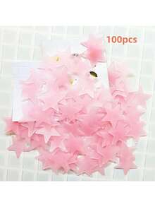 100pcs Glow-In-The-Dark Star Wall Stickers - Self-Adhesive, Space-Themed Decor For Bedroom, Living Room, Ceiling | Ideal For Parties & Events, Party Wall Decor|Glowing Star Decor|Reusable Wall Stickers, Star Decorations The Colorful Luminous Star And Moon Set Can Be Freely Pasted Together, And The Three-Dimensional Wall Stickers Are Glowing Stars