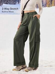 OutZeal 女士防水工装户外裤 露营徒步 - 墨綠色 - 查看 3