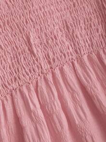 Sweetra 女士长裙，春季新款，欧美夏季设计，系带露背吊带，露肩，性感露背，纹理面料，适合度假、休闲、派对、节日等场合。 - 粉色 - 查看 5