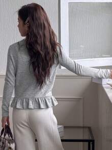 DAZY Tween Girls Crew Neck Long Sleeve Knit T-Shirt, Fall