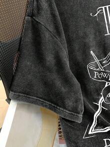 HARRY POTTER X SHEIN Men's Letter & Logo Graphic Round Neck Short Sleeve T-Shirt, 2000s Style - White - View 5