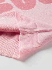 Manfinity EMRG 男士加大码字母图案圆领长袖休闲毛衣，秋冬季 - 粉色 - 查看 6