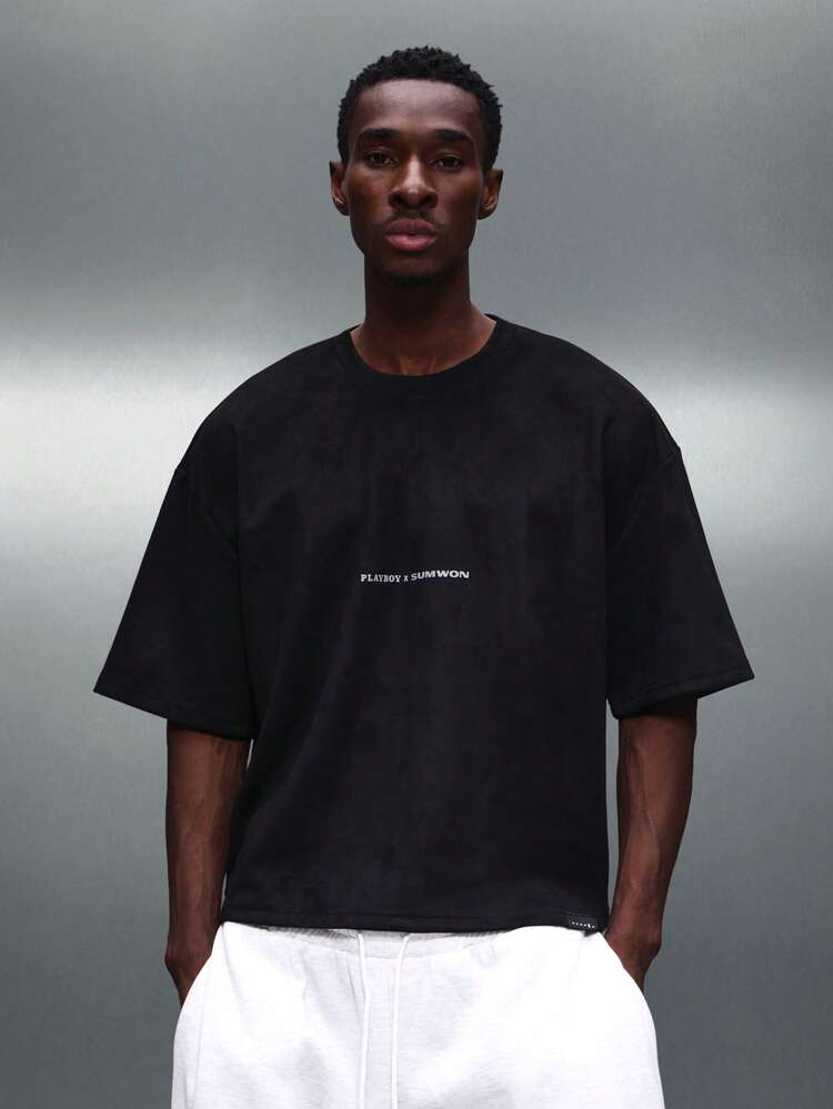 PLAYBOY X SUMWON Boxy Fit Crew Neck Tee With Back Print