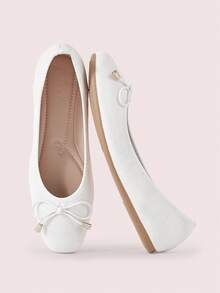 CUCCOO DOLLMOD Giày bệt đính đá hình bướm thời trang và thoải mái, thích hợp cho công sở và đi làm hàng ngày, lý tưởng cho dịp Giáng sinh. - trắng - Xem 2