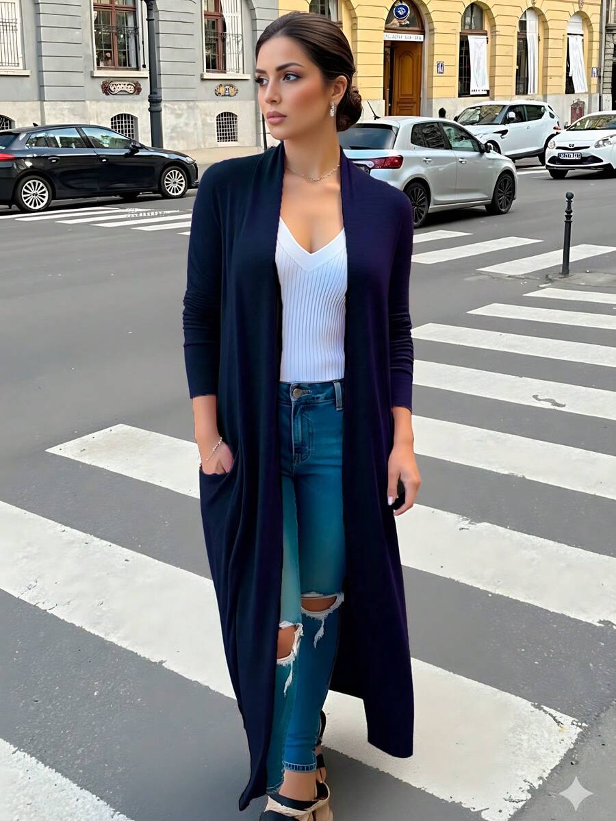 Ensamble Para Mujer Cómodo Ligero Ideal Para Fiesta De Noche Vacaciones Uso Diario. E-043 Sensación De Lujo - Azul Marino - Ver 1