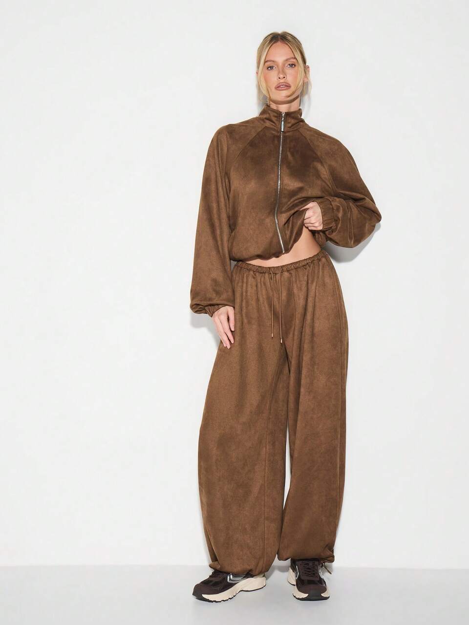 Pantalon palazzo ample  avec taille à cordon et coupe décontractée pour l'automne et l'hiver, tenue de détente