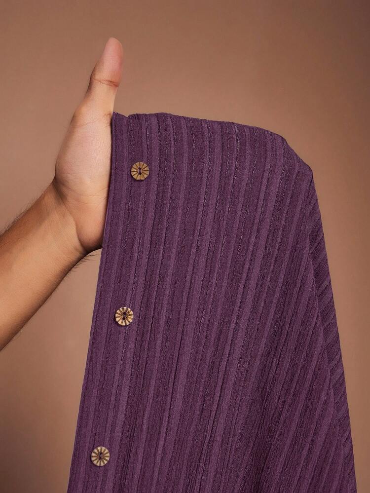 Versatile All-Match Casual Elegant Ruffled Tie Waist Short Sleeve Plus Size Beach Dress, Suitable For Easter, Western, Beach, Boho - Purple - View 8