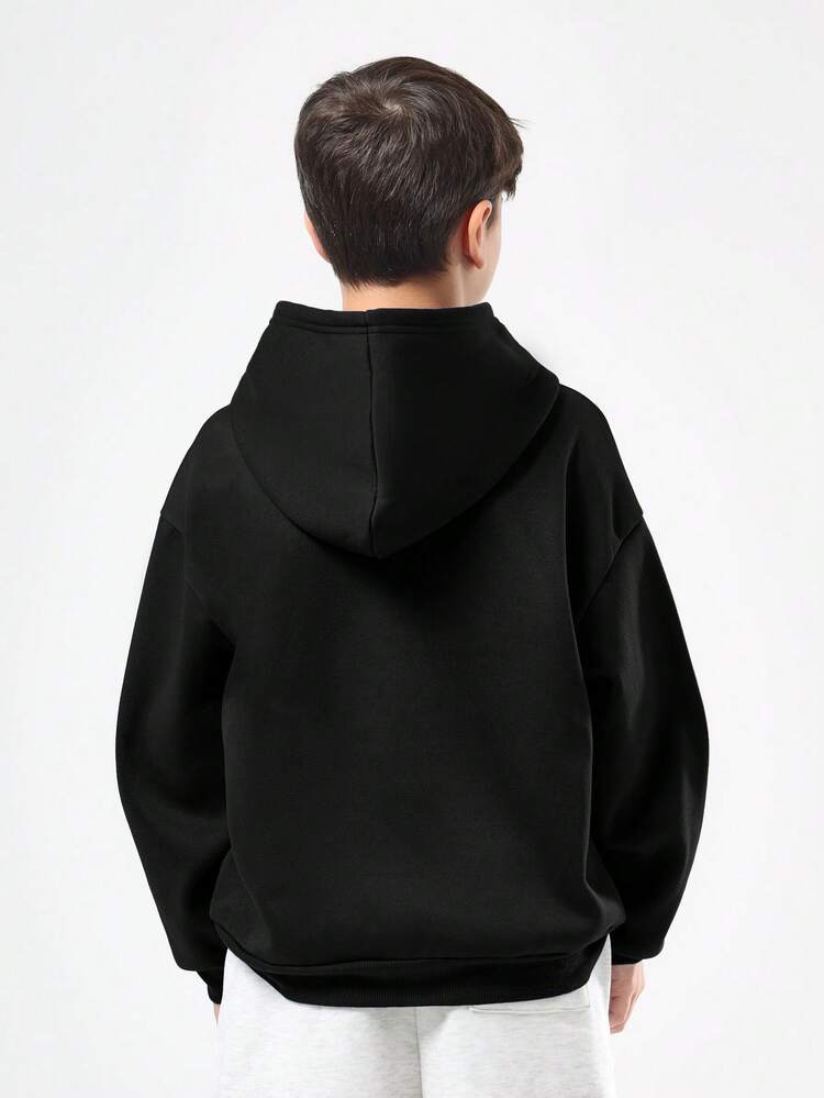 Pullover Hoodie With Number Print Graphics