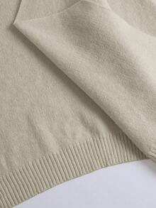 Franclia 2件套女士休闲宽松时尚优雅通勤高品质针织毛衣套装，秋冬季 - 卡其色 - 查看 5