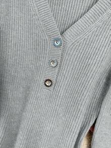 Franclia 新款秋冬法式束腰鱼尾针织连衣裙 - 淺灰色 - 查看 6