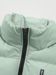 Manfinity Hypemode 男士高领长袖保暖休闲羽绒服，冬季百搭 - 綠色 - 查看 4