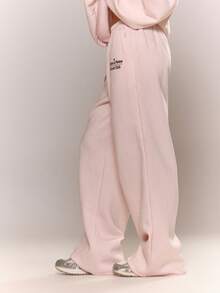 MUSERA 印花阔腿慢跑裤，仅裤子，舒适休闲两件套，适合外出休闲、咖啡、夜店等场合。 - 粉色 - 查看 3