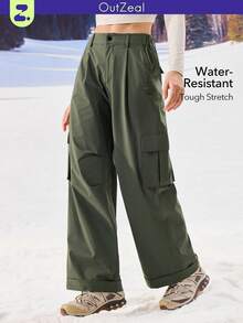 OutZeal 女士防水工装户外裤 露营徒步 - 墨綠色 - 查看 1