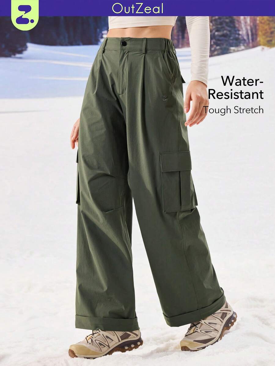 OutZeal 女士防水工装户外裤 露营徒步 - 墨綠色 - 查看 1
