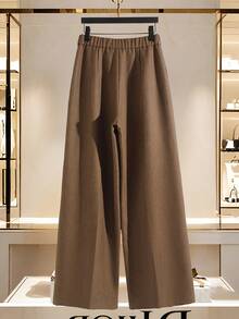 Modelyn Women's Solid Color Casual Long Sweatpants - Brown - View 3