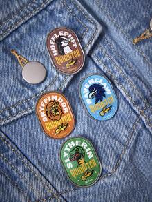 HARRY POTTER X SHEIN Trending Cartoon Graphic Brooch Set, Festive Pattern, Fashionable For Women & Couples, Suitable For Various Parties - Platinum - View 2