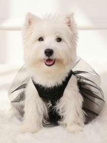 PETSIN Christmas Sequin Mesh Pet Dress, Black - Black - View 2