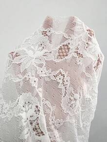 Pariaura Blusa ajustada de mujer con cuello en V profundo, manga larga y encaje floral