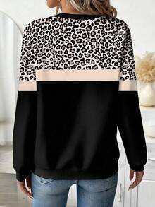 EMERY ROSE Printed Fashionable Bestselling Women's Drop Shoulder Crew Neck Sweatshirt - Multicolor - View 2