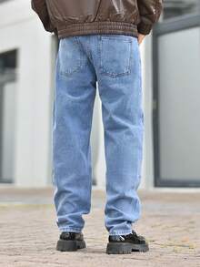 Devon Thys Men Slant Pocket Tapered Jeans - Light Wash - View 5