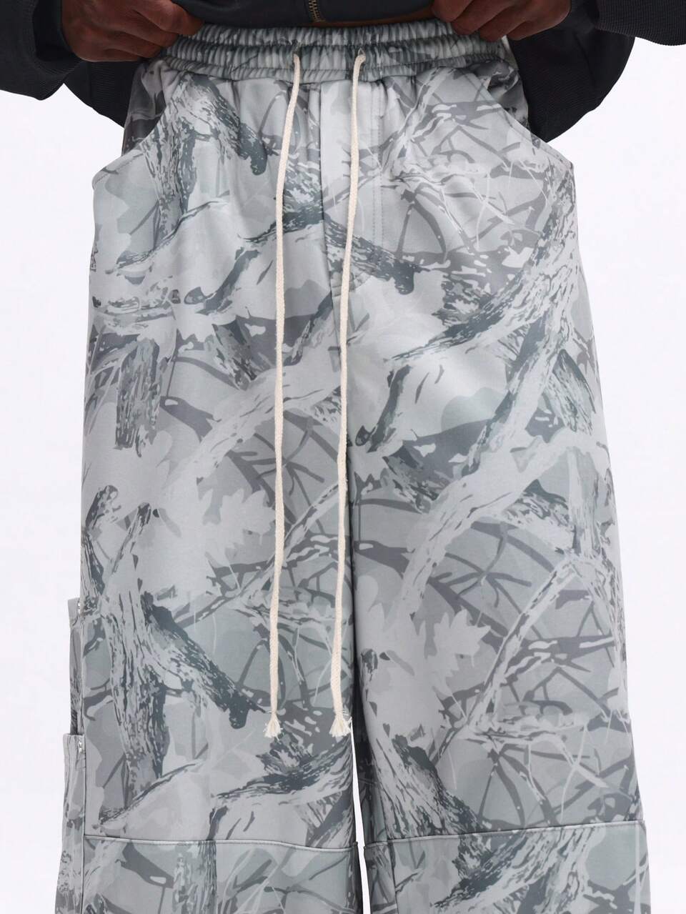 SUMWON Pantaloni della tuta da uomo con vestibilità a botte, mimetici, con tasche cargo, vita con coulisse, stile militare rilassato, abbigliamento casual per l'autunno e l'inverno