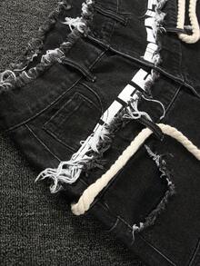 Manfinity EMRG Quần jean ống đứng dáng rộng cạp cao thời trang nam - màu đen - Xem 10