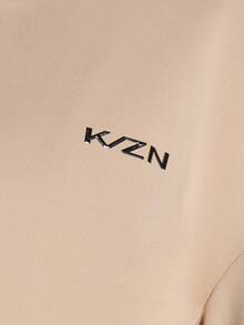 KIZN 米色氯丁橡胶全拉链卫衣，高领长袖，休闲街头风外套，适合秋冬季日常穿着。 - 杏色 - 查看 6