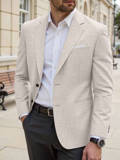 Manfinity Mode Blazer informal de un solo pecho para hombre de talla grande