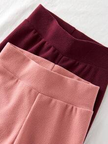 4pcs/Set Girls Young Girl Far Infrared Heating Textured Fabric Long Sleeve Top And Long Pants Underwear Set, Versatile Basic Autumn/Winter