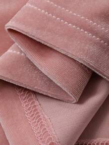 Dazy Plus Bodycon Partykleid für Damen in Große Größen mit Samt-Kontrast-Spitze, sexy und dehnbar für Dates, elegante Damenkleider für den Abschlussball - Pink - Übersicht 3