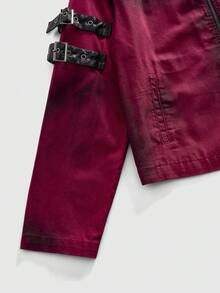 ROMWE MEN Grunge Punk Men's Vintage Distressed Denim Jacket, Autumn