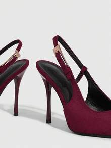 CUCCOO SZL Zapatos de tacón de punta elegantes para mujeres para ir al trabajo - Burdeos - Ver 10