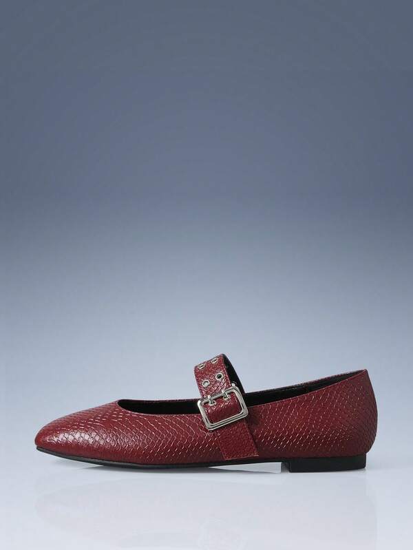 CUCCOO GRLICON Women's Buckle Design Fashionable Versatile Casual Flats For Christmas