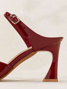 SHUZIA Women's Fashionable Slip-On High Heel Pumps - Burgundy - View 8