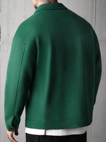 SLATEMANN Men's Casual Minimalist Solid Color Jacket, Autumn/Winter - Dark Green - View 5