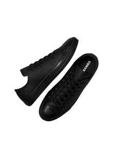 Converse Chuck Taylor All Star Leather Low Unisex Shoes Black 135253C - Black Mono - View 3