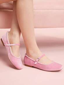 CUCCOO DOLLMOD 女士优雅珍珠平底芭蕾舞鞋 - 淺粉色 - 查看 4