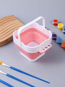 Collapsible Silicone Brush Cleaner Cup Foldable Paint Brush Washer Portable Water Basin For Acrylic Oil Watercolor Painting Artist Travel Studio Art Supplies - Multicolor - View 19