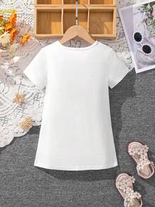 Young Girls' Lantern & Girl Printed Short Sleeve Dress - Multicolor - View 2