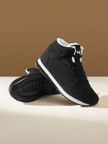 CUCCOO EASI Giày bốt đi tuyết bằng vải nỉ đa năng dành cho nữ, mặc hàng ngày - màu đen - Xem 3