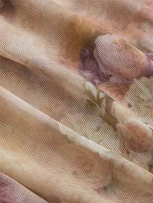 SHEIN MOD Váy suông lưới nhún họa tiết hoa dành cho nữ, Váy thanh lịch dành cho nữ, Trang phục nữ, Cổ điển, Quần áo Hippie, Váy dạ hội hóa trang - Nhiều màu - Xem 4