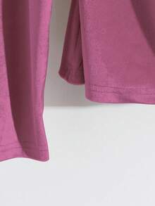 GlowEve Áo thun nữ màu mơ nhung thanh lịch, thích hợp cho mùa Thu/Đông. - Hồng - Xem 5