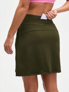Eassivo Eassivo 新款多功能高端女士运动跑步裙 - 軍綠色 - 查看 3