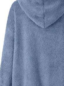 INAWLY Áo khoác Teddy cỡ lớn có khóa kéo và màu sắc, mùa đông - Màu xanh lam - Xem 4