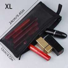 网状化妆包，带拉链，日常或旅行收纳小物件，半透明网状经典便携旅行包，化妆旅行洗漱包，透明必备品收纳包，拉链配件美甲包 - 彩色 - 查看 14