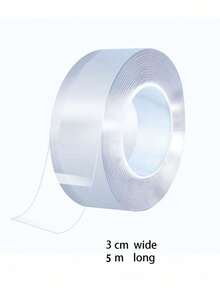 强力双面胶带 - 可重复使用、无残留、强力粘性、多用途、可移除且可水洗，适用于家庭、办公室和汽车！1/3/5米双面纳米胶带 无痕双面胶带 透明无痕可重复使用防水胶带 - 隨機 - 查看 12