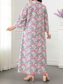 Al Najma Váy cotton tay loe cổ bẻ họa tiết hoa - Nhiều màu - Xem 6