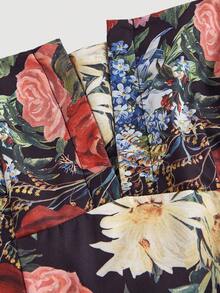 SHEIN MOD 复古宫廷风印花红色女式连衣裙 新年夜装扮 吊带长裙