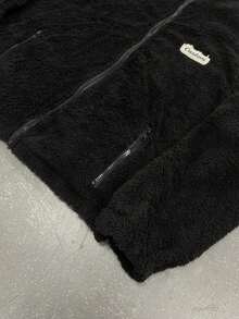 Manfinity EMRG 男士长袖外套，双面抓绒，前拉链口袋，休闲简约设计，适合上学、通勤、约会、拍照等场合，尽显优雅气质。 - 黑色 - 查看 4