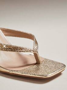 SHUZIA Giày sandal đế xuồng hở gót thoải mái, tối giản dành cho nữ - Vàng - Xem 6